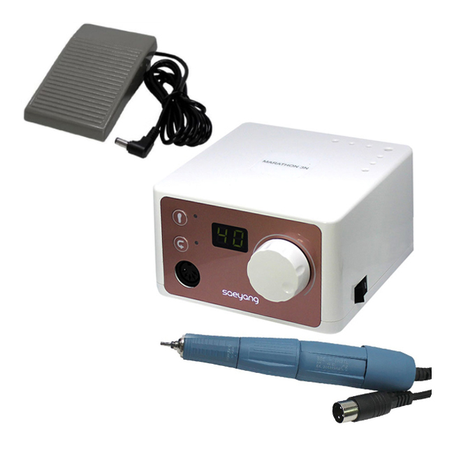 Marathon 3N - портативный микромотор с наконечником SDE-SH37L, 35000 об/мин, педаль SFP-27, розовый | Saeyang Microtech (Ю. Корея)