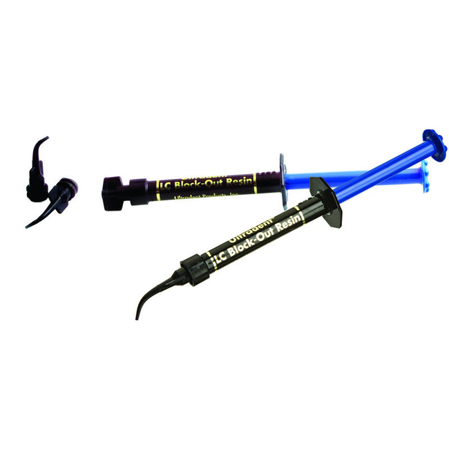 LC Block out kit - гель для создания резервуаров в каппе, 4 шприца, 20 насадок  Black Mini Tips | Ultradent (США)