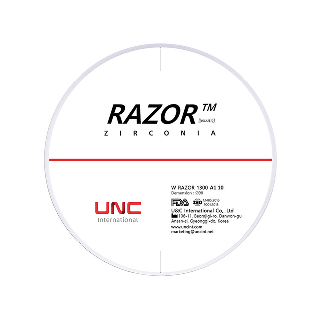 Razor 1300 - циркониевый диск однослойный, монохромный, диаметр 98 мм, толщина 18 мм | UNC (Ю. Корея)