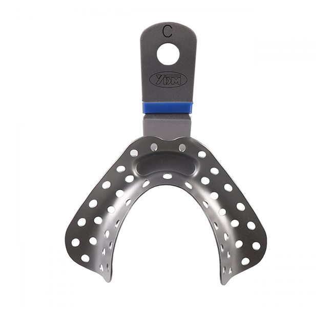 Ложка слепочная для нижней челюсти, полностью лишенной зубов, форма №LC, 75x54 мм | YDM (Япония)