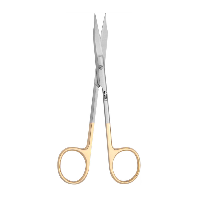 Хирургические ножницы Goldman-Fox для гингивэктомии, прямые, зубчатая поверхность, с твердосплавными вставками, длина 130 мм | Devemed (Германия)