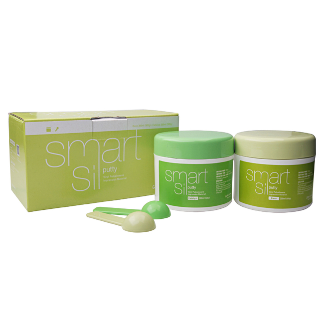 Smart Sil putty - стоматологический слепочный материал (300 мл база + 300 мл катализатор) | Seil Global (Ю. Корея)