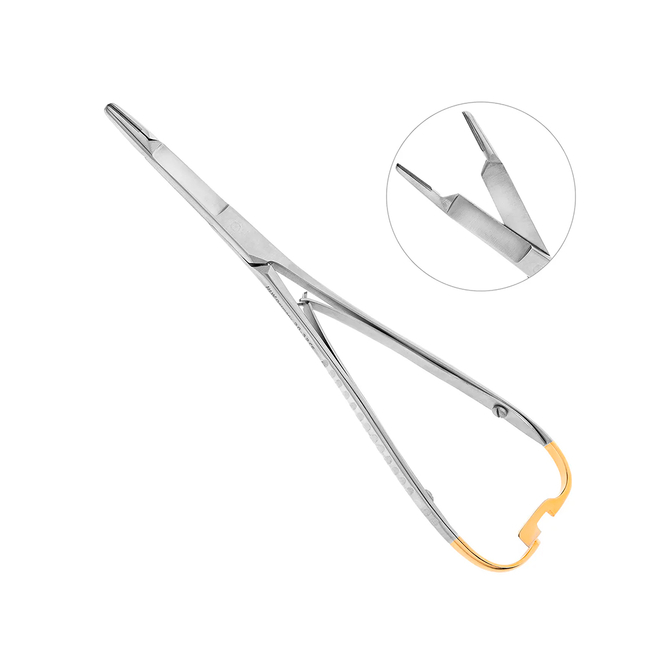 Иглодержатель хирургический прямой Mathieu-Olsen TC, длина 170 мм | HLW Dental Instruments (Германия)