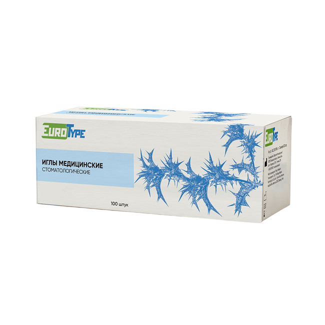 Карпульные иглы EuroType, размер 30G, 0,3х21 мм, 100 шт. | EuroType (Россия)