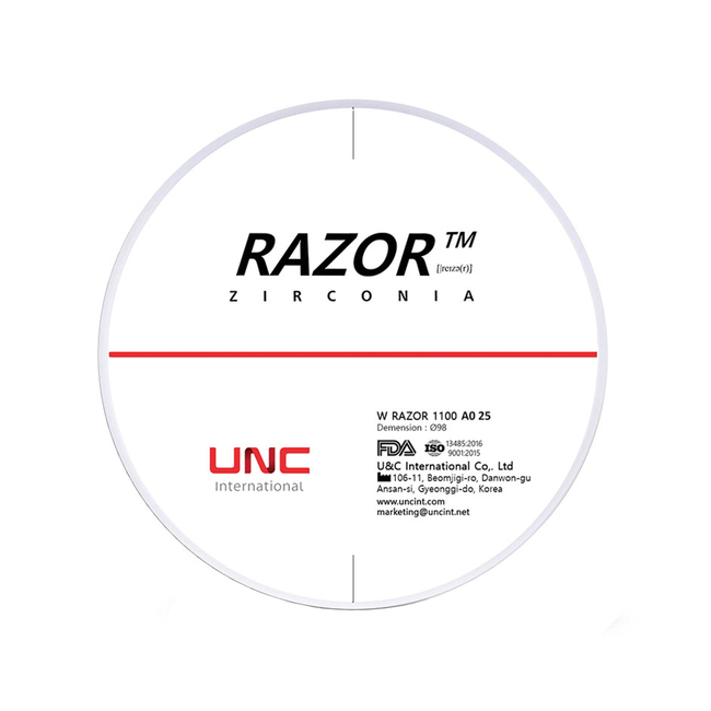 Razor 1100 - циркониевый диск однослойный, монохромный, диаметр 98 мм, толщина 14 мм | UNC (Ю. Корея)