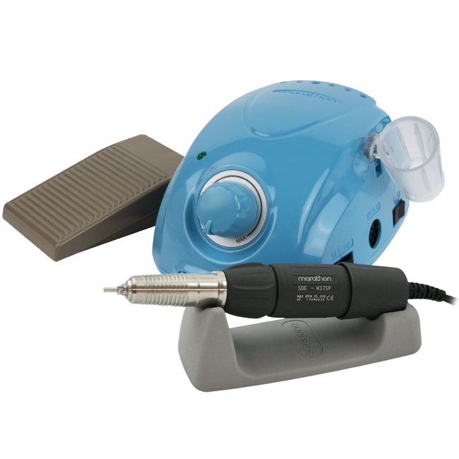 Marathon-3 Champion New - щеточный зуботехнический микромотор, с наконечником SDE-H37SP, 35000 об/мин, педаль SFP-27 | Saeyang Microtech (Ю. Корея)