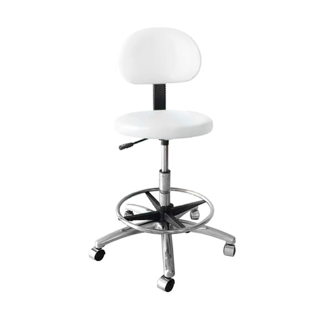 СВ-1П - стул врача-стоматолога с регулируемой спинкой и кольцевой опорой для ног, хромированный | Белмедматериалы (Белоруссия)