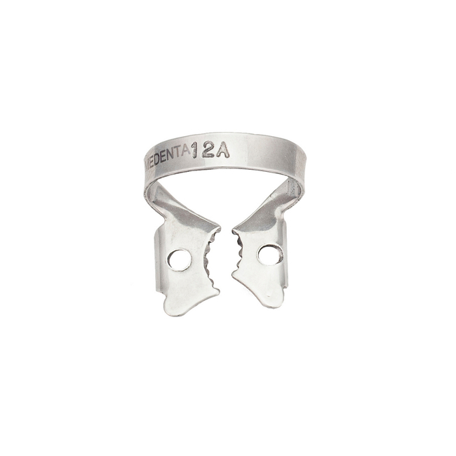 12А - крепление для Раббер Дам Медента, для левых моляров верхней челюсти и правых моляров нижней челюсти, с зубцами на щечках, парное с 129-13А | Medenta Instruments Co. (Пакистан)