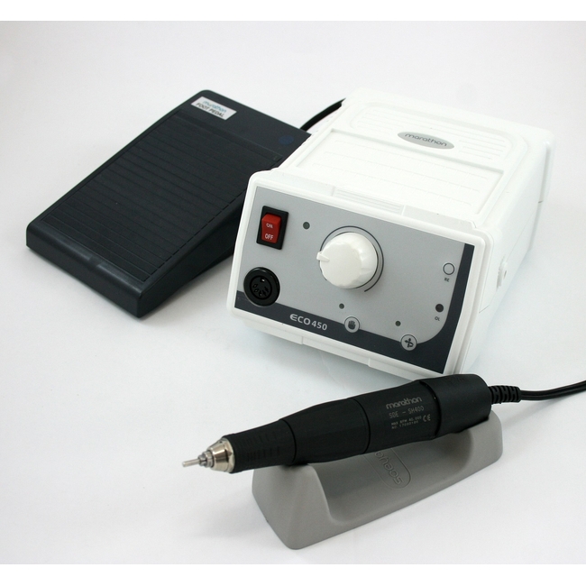 Marathon N7R (ECO450) - портативный щеточный зуботехнический микромотор, с наконечником SDE-SH400, 40000 об/мин, педаль FS60N | Saeyang Microtech (Ю. Корея)