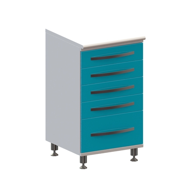 Т5 - тумба напольная на хромированных ножках серия Люкс, 5 выдвижных ящиков | Виталия (Россия)