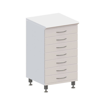 Т7 - тумба напольная на хромированных ножках, 7 выдвижных ящиков | Виталия (Россия)