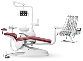 Стоматологическая установка Safety M1 верхняя подача, Бордовый