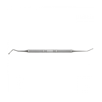 Ложка кюретажная, изогнутая, двухсторонняя, с отверстием | YDM (Япония)